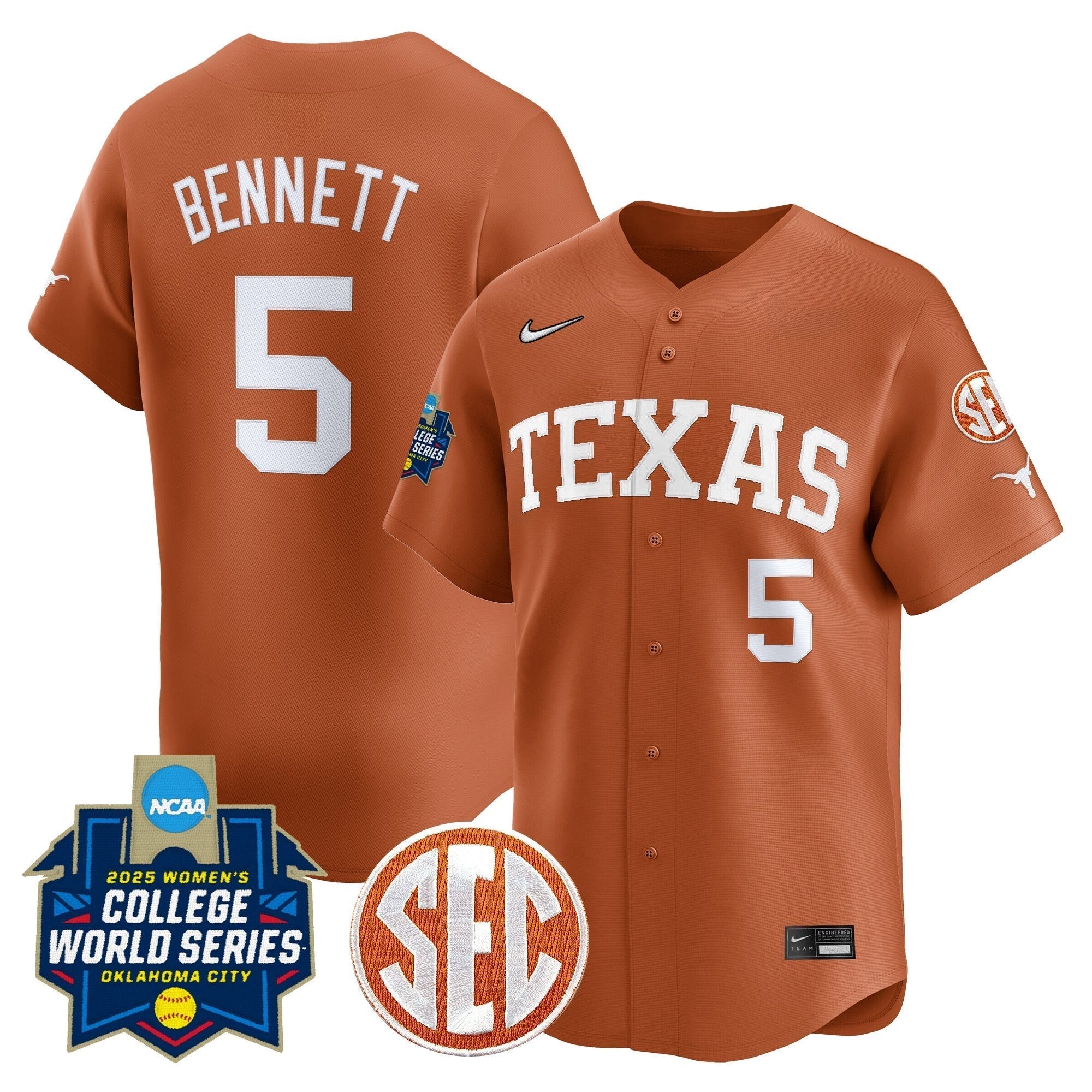 TEX Softball 2025 World Series (WCWS) Vapor Premier Limited Jersey - All Stitched