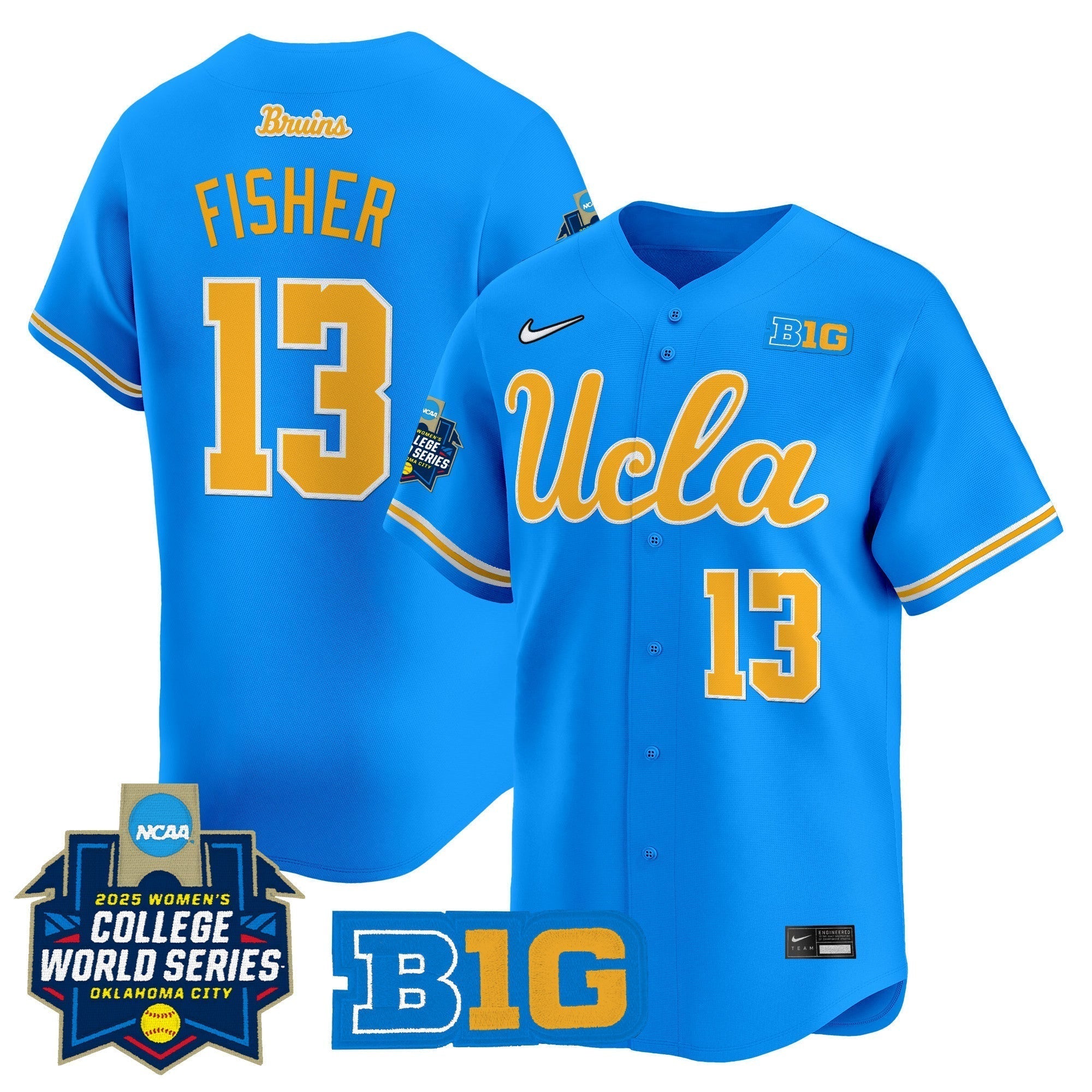 UCLA Softball 2025 World Series (WCWS) Vapor Premier Limited Men Jersey - All Stitched