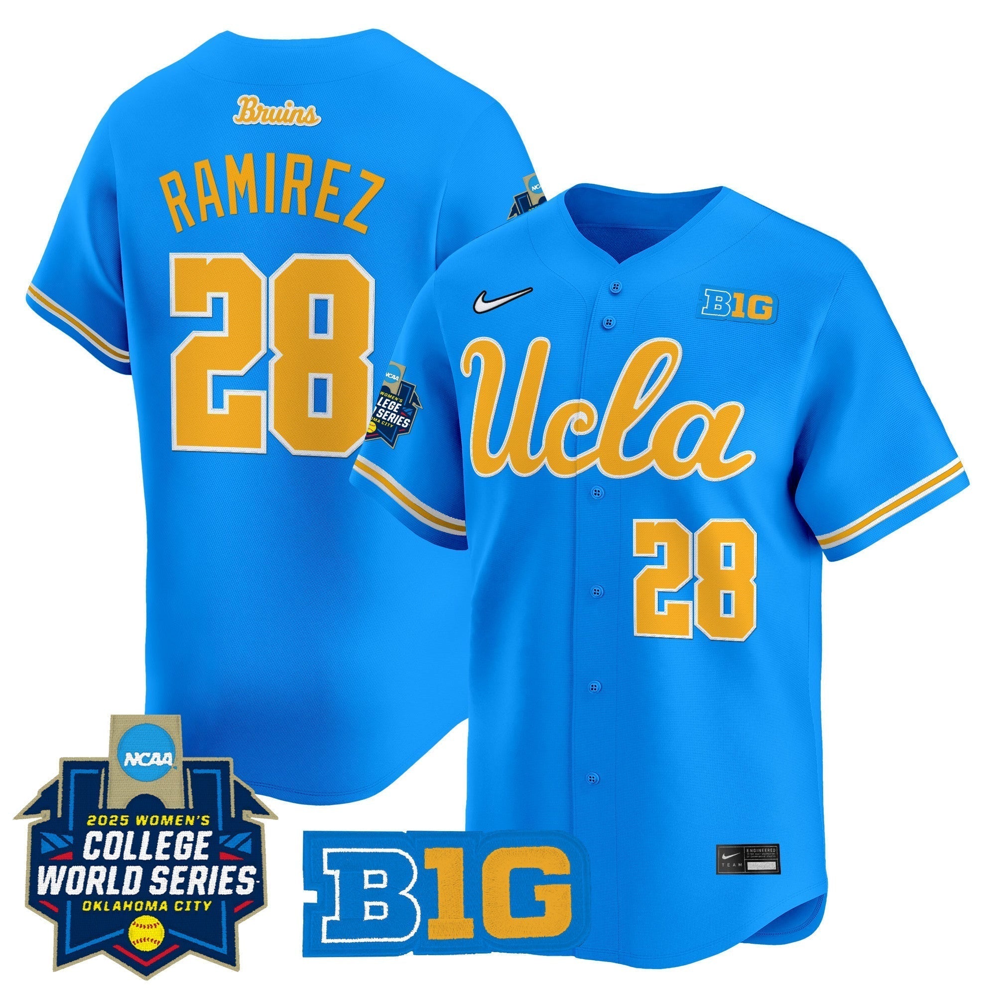 UCLA Softball 2025 World Series (WCWS) Vapor Premier Limited Men Jersey - All Stitched
