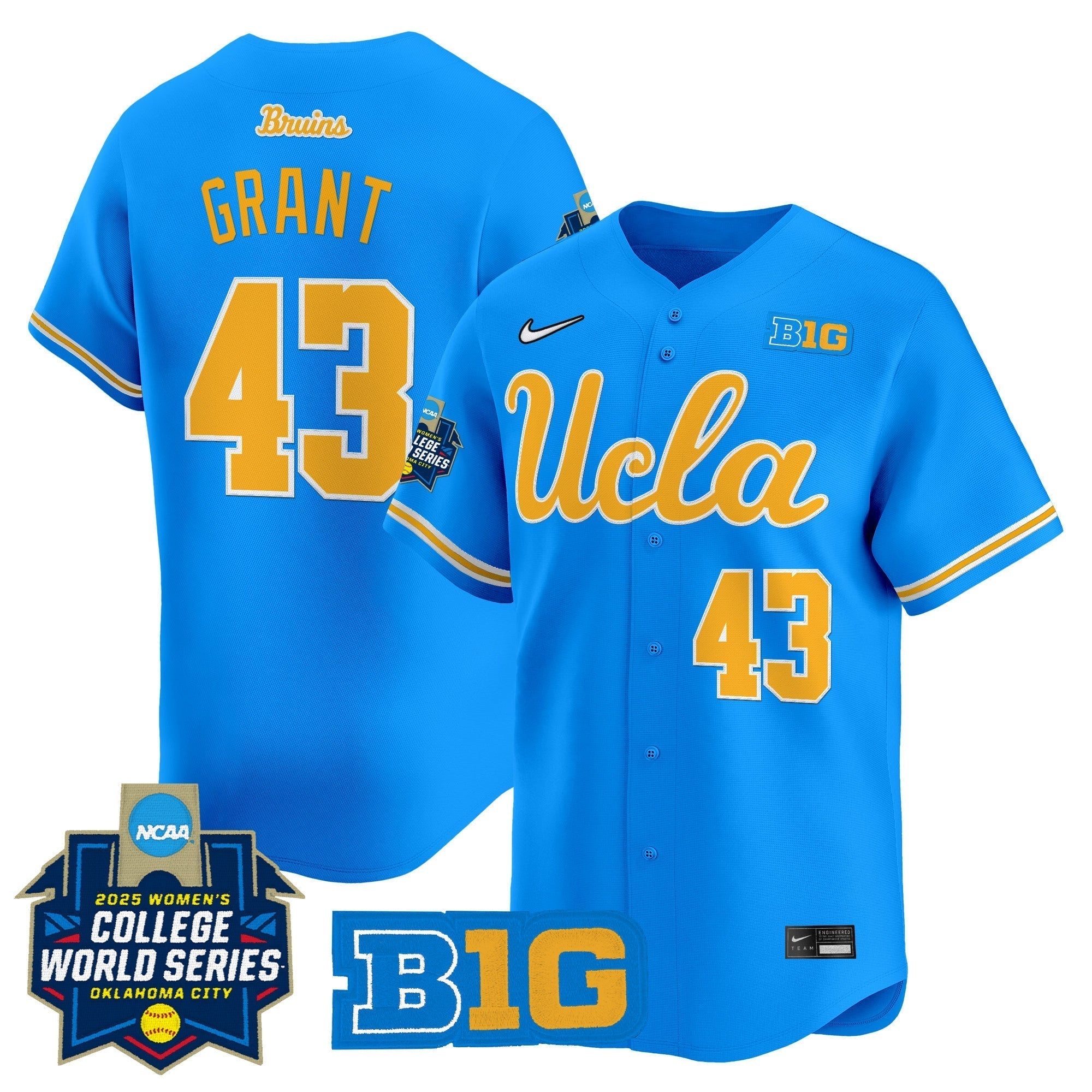 UCLA Softball 2025 World Series (WCWS) Vapor Premier Limited Men Jersey - All Stitched