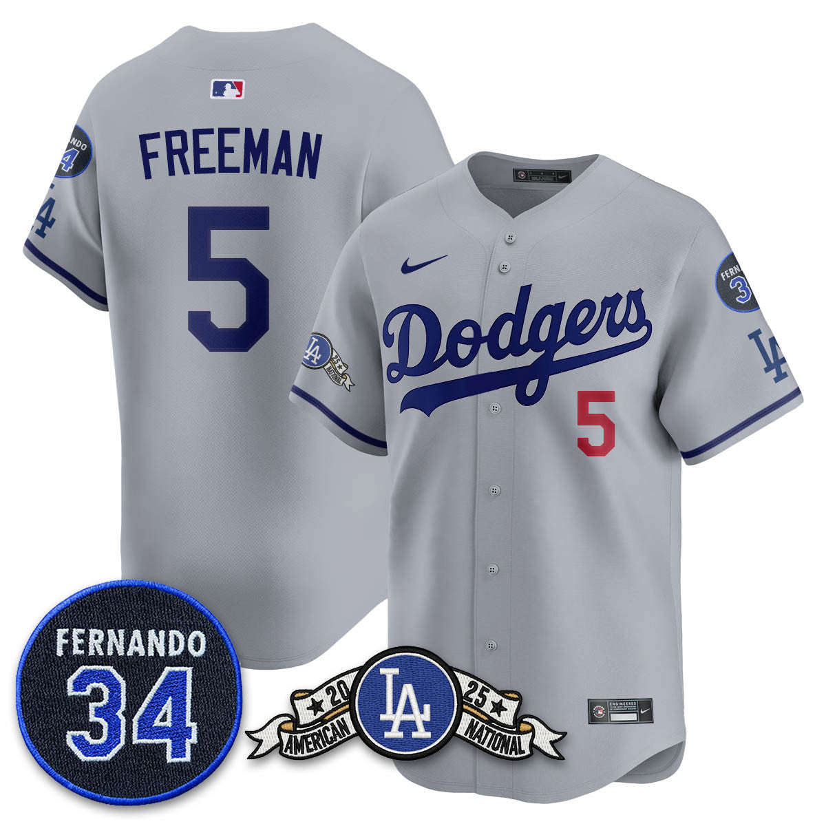 LAD 2025 National League Champions Jersey - All Stitched