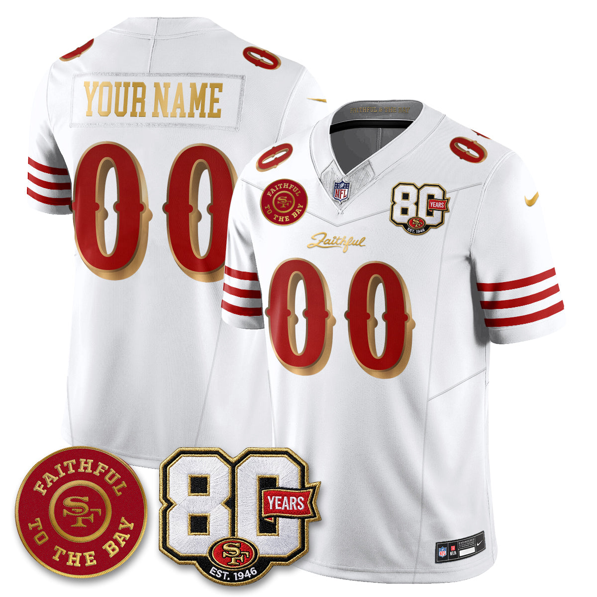 SF “Rivalries” Vapor Limited Custom Jersey - Faithful To The Bay Patch - All Stitched