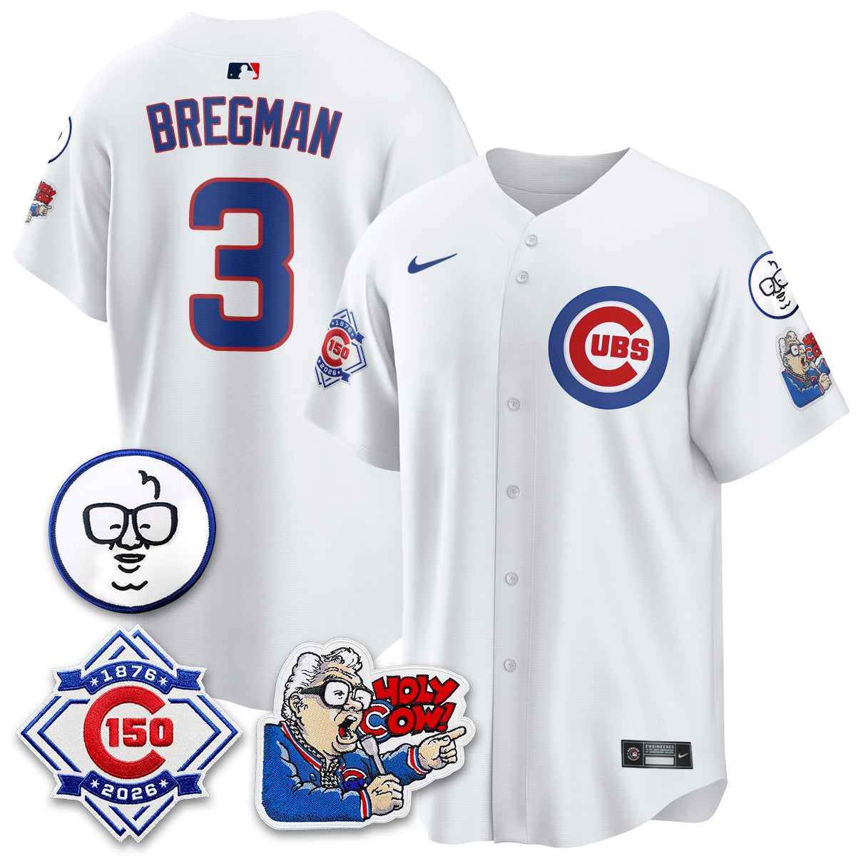 CHC 150th Anniversary Harry Caray Holy Cow Vapor Premier Limited Jersey - All Stitched V2
