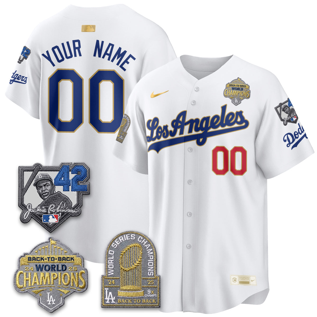 LAD 2026 New Era Gold Collection Vapor Custom Limited Jersey - B2B Champs - All Stitched