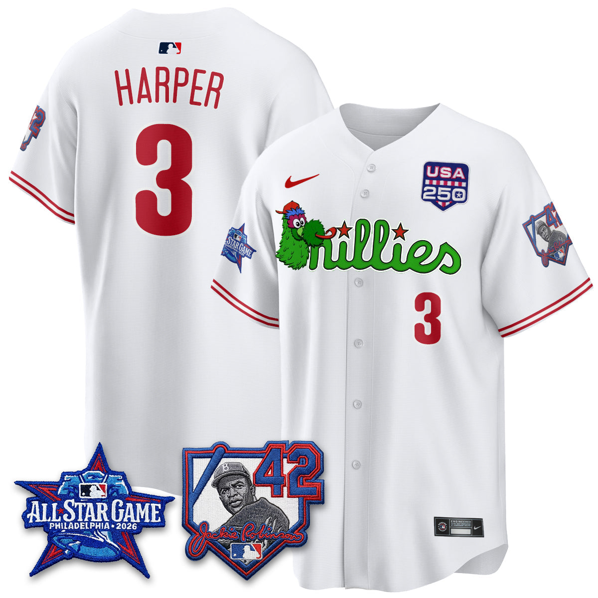 PHI Phanatic 2026 New Era & 250th USA Vapor Limited Jersey - All Star Game - All Stitched