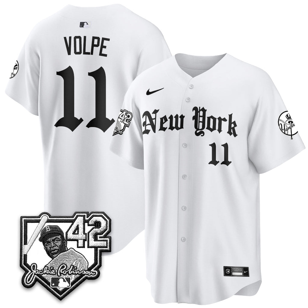 NYY 2026 Jackie Robinson Day Gothic Vapor Limited Jersey - All Stitched
