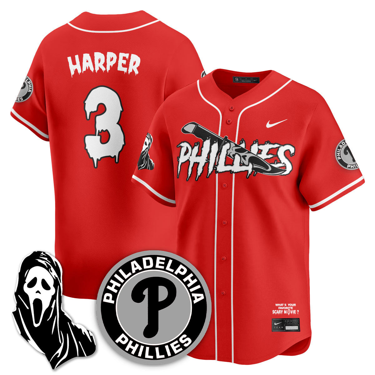 PHI "Scream Ghostface" Men Jersey - Stitched